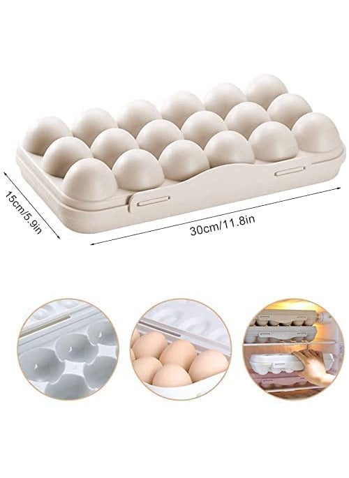 DIKSUL DIKSUL Egg Storage Box Stackable Egg Container Fridge for 18 Grids Shockproof Egg Carrier Holder Egg House Egg Tray Egg Basket Organiser for Kitchen  - Image 3
