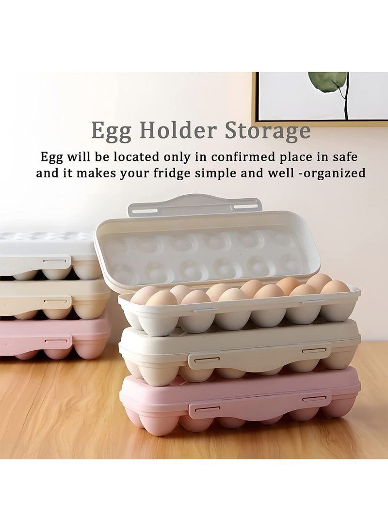DIKSUL DIKSUL Egg Storage Box Stackable Egg Container Fridge for 18 Grids Shockproof Egg Carrier Holder Egg House Egg Tray Egg Basket Organiser for Kitchen  - Image 4