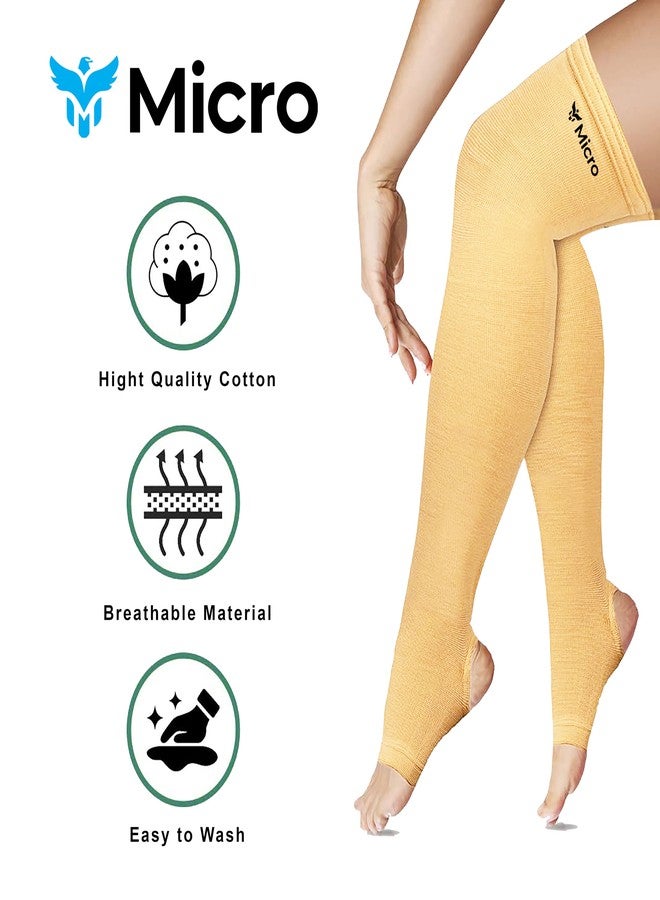 مايكرو جوارب مايكرو ميديتكس | جوارب ضاغطة | جوارب لعلاج الدوالي | جوارب ضغط طبية لعلاج الدوالي | جوارب ضاغطة للنساء والرجال | زوج من قطعتين | (صغير) - Image 2