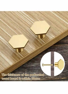 Y&D Cabinet Knobs Gold Drawer Solid Brass Cupboard with 6 Screws for Drawer, Wardrobe, Cabinets, Doors, Decoration （6Pcs ）  - Image 4