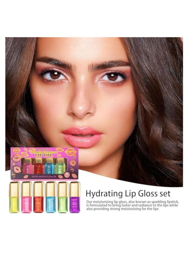 KASTWAVE 6Pcs Hydrating Lip Gloss Set, Bling Lip Gloss, Extra Strength Lip Plumper Gloss, Shiny Vegan Lip Makeup, 6 Colors Plumping Sexy Lip Gloss, Long-lasting Effect Moisturizing Tinted Lip Plumper Non-Stick - Image 2