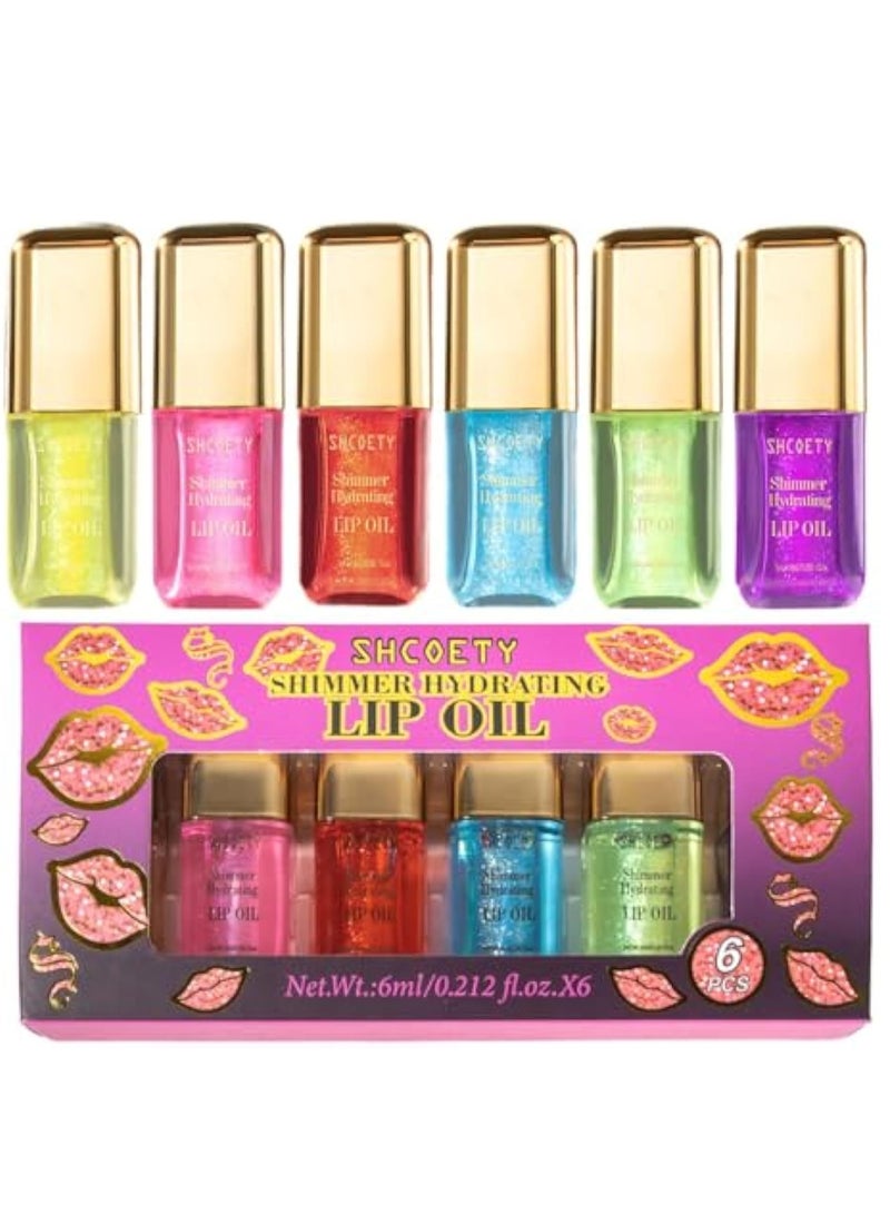 KASTWAVE 6Pcs Hydrating Lip Gloss Set, Bling Lip Gloss, Extra Strength Lip Plumper Gloss, Shiny Vegan Lip Makeup, 6 Colors Plumping Sexy Lip Gloss, Long-lasting Effect Moisturizing Tinted Lip Plumper Non-Stick - Image 1