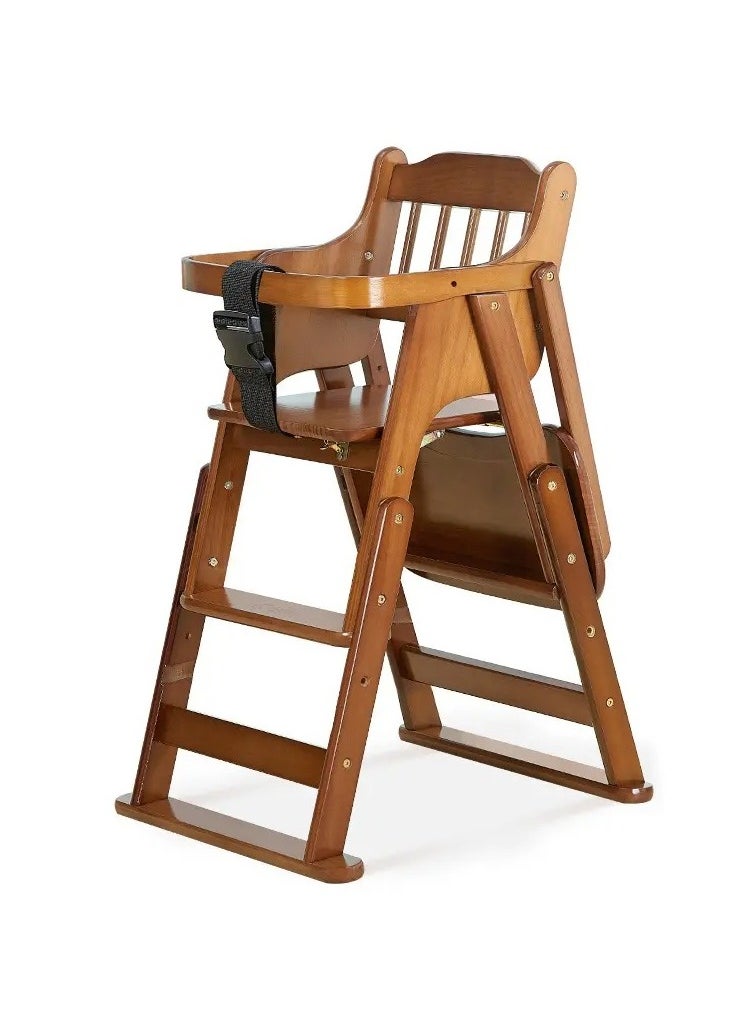 Baby Life Wooden Dining Chair And Table Portable Folding High Chair With Ladder  - Image 1