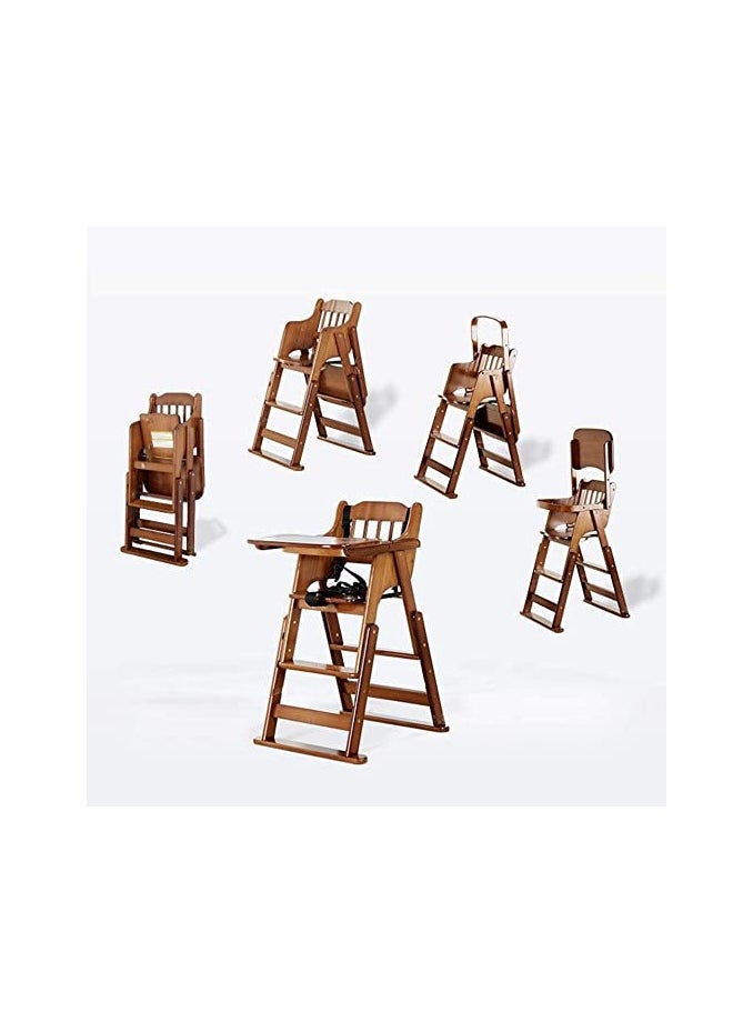 Baby Life Wooden Dining Chair And Table Portable Folding High Chair With Ladder  - Image 2