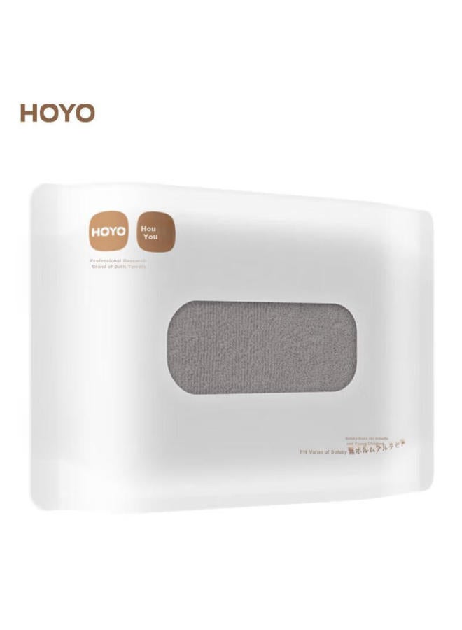 Hoyo Towel Men's Class A Pure Cotton Face Wash Bath Towel Antibacterial Soft Absorbent Quick-drying Towel Cold Gray - Image 1