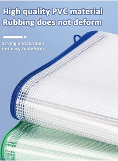 Generic 10pcs Mesh Zipper File Bags Mesh Zipper Pouch, Waterproof Zipper Bags, 5 Colors A4 Size Plastic Document Pouch for Travel Storage, School Supplies, Office Appliances  - Image 3