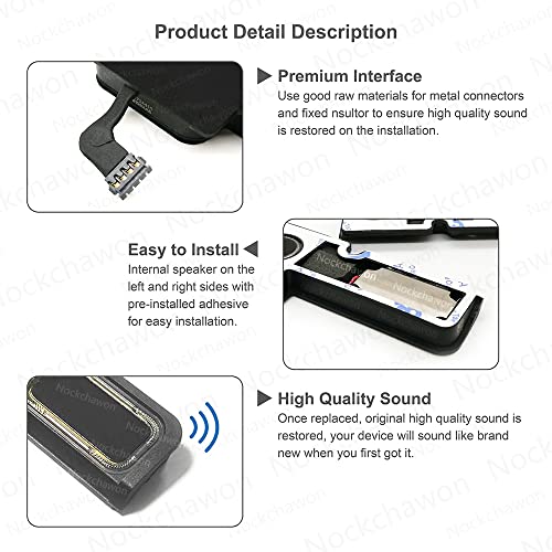 Nockchawon Right and Left Internal Speaker Replacement for MacBook Pro 15" A1707 2016 2017 A1990 2018 2019 Loudspeaker Subwoofer Retina with Touch Bar（1 Pairs） - Image 2