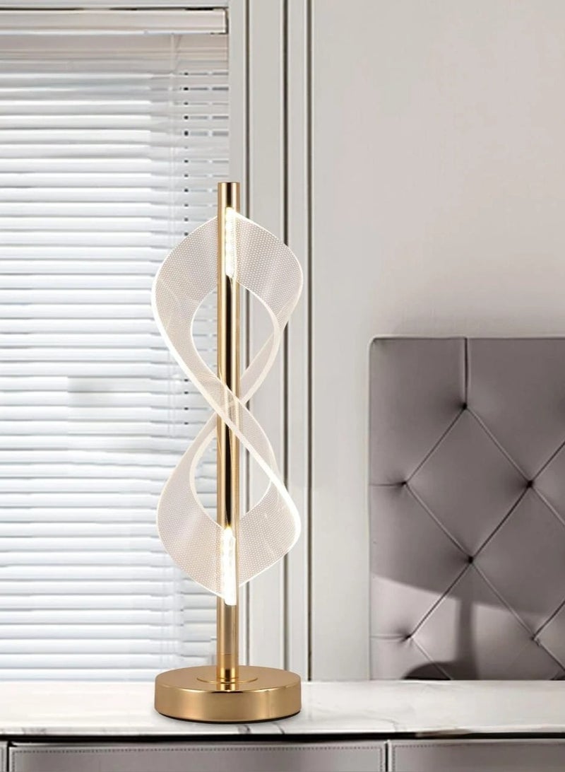 ICTC Table lamp golden color 45cm acrylic modern design unique lighting usb cable suitable for studying or working