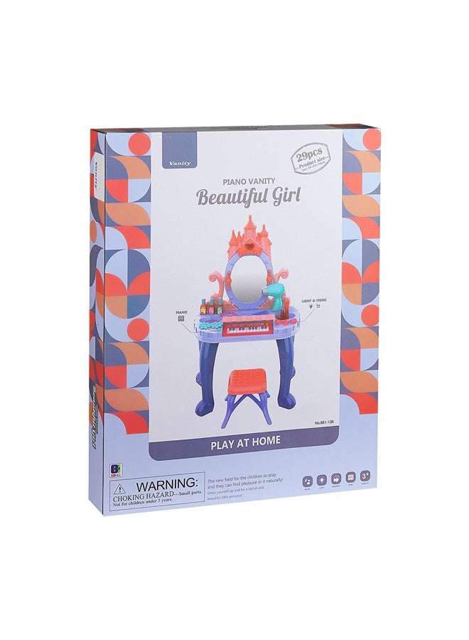 Piano Vanity Beautiful Girl Dressing Table 29 Pieces - 661-136 - Image 2