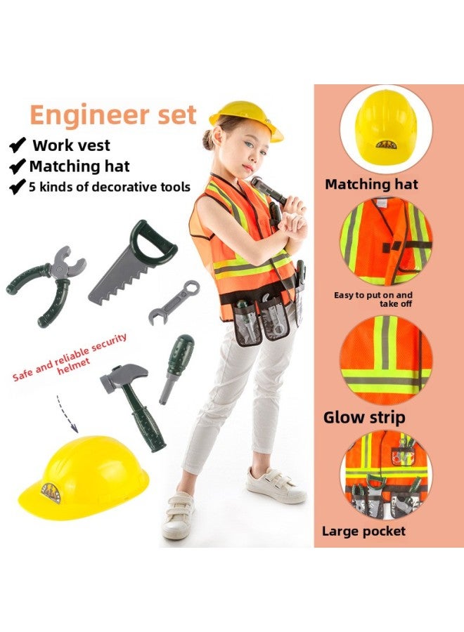 Loquat Source Role Costume Play Cosplay Kindergarten Performance Costume Fire Police Engineering Suit-Color:KN581 Engineering Construction 0.35kg - Image 1
