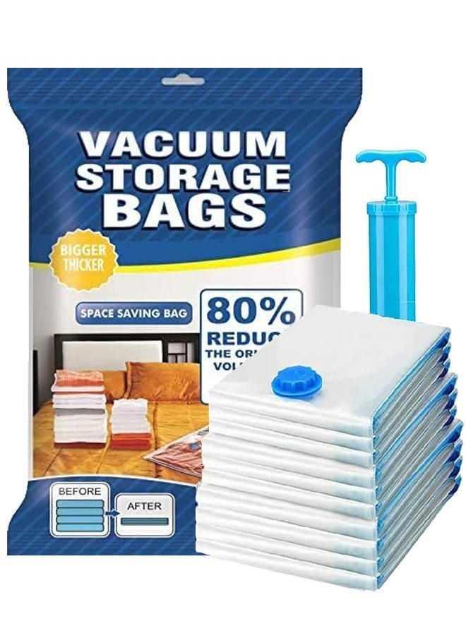 Arabest Vacuum Storage Bags, Space Saver Bags with hand Pump, Reusable Compression Seal Bags for Travel, Bedding, Clothes, Curtains, Pillows (Size: Jumbo, Large, Medium, Small)  - Image 1