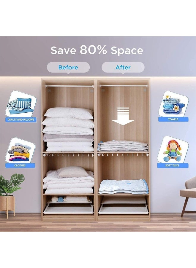 Arabest Vacuum Storage Bags, Space Saver Bags with hand Pump, Reusable Compression Seal Bags for Travel, Bedding, Clothes, Curtains, Pillows (Size: Jumbo, Large, Medium, Small)  - Image 2