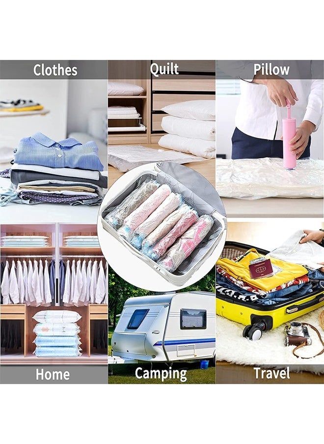 Arabest Vacuum Storage Bags, Space Saver Bags with hand Pump, Reusable Compression Seal Bags for Travel, Bedding, Clothes, Curtains, Pillows (Size: Jumbo, Large, Medium, Small)  - Image 3