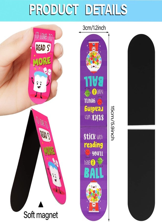 Fainne 30 Pieces Assorted Scented Magnetic Bookmarks Scratch and Cute Sniff Fruit Food Theme Bookmarks Encouraging Sayings Book Tag 10 Styles(Classic) - Image 2