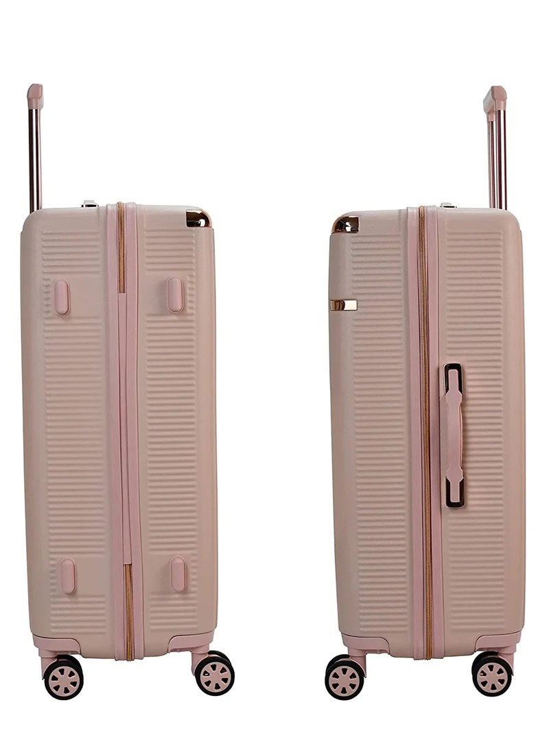 SENATOR Hard Case Trolley Luggage Set For Unisex ABS Lightweight 4 Double Wheeled Suitcase With Built In TSA Type lock A5123 Set Of 3 Milk Pink