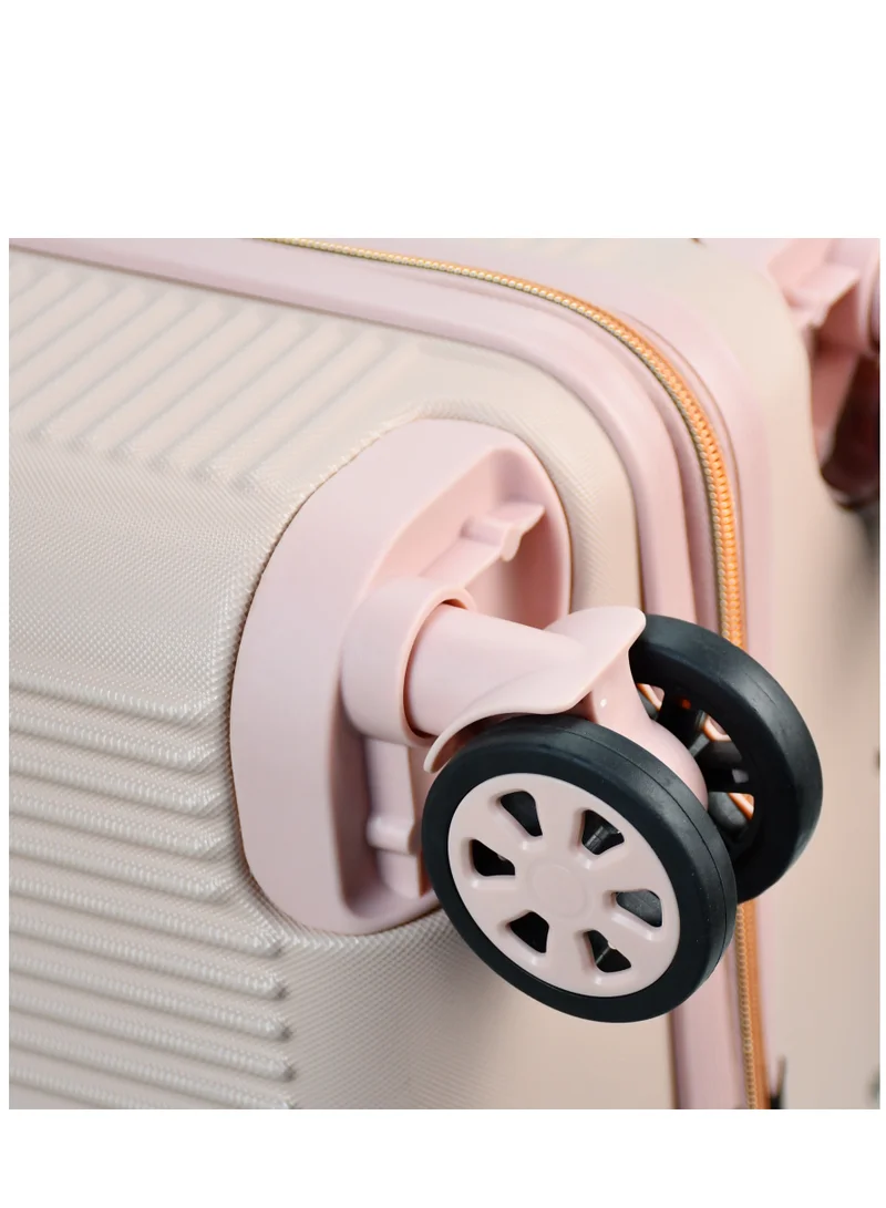 SENATOR Hard Case Trolley Luggage Set For Unisex ABS Lightweight 4 Double Wheeled Suitcase With Built In TSA Type lock A5123 Set Of 3 Milk Pink