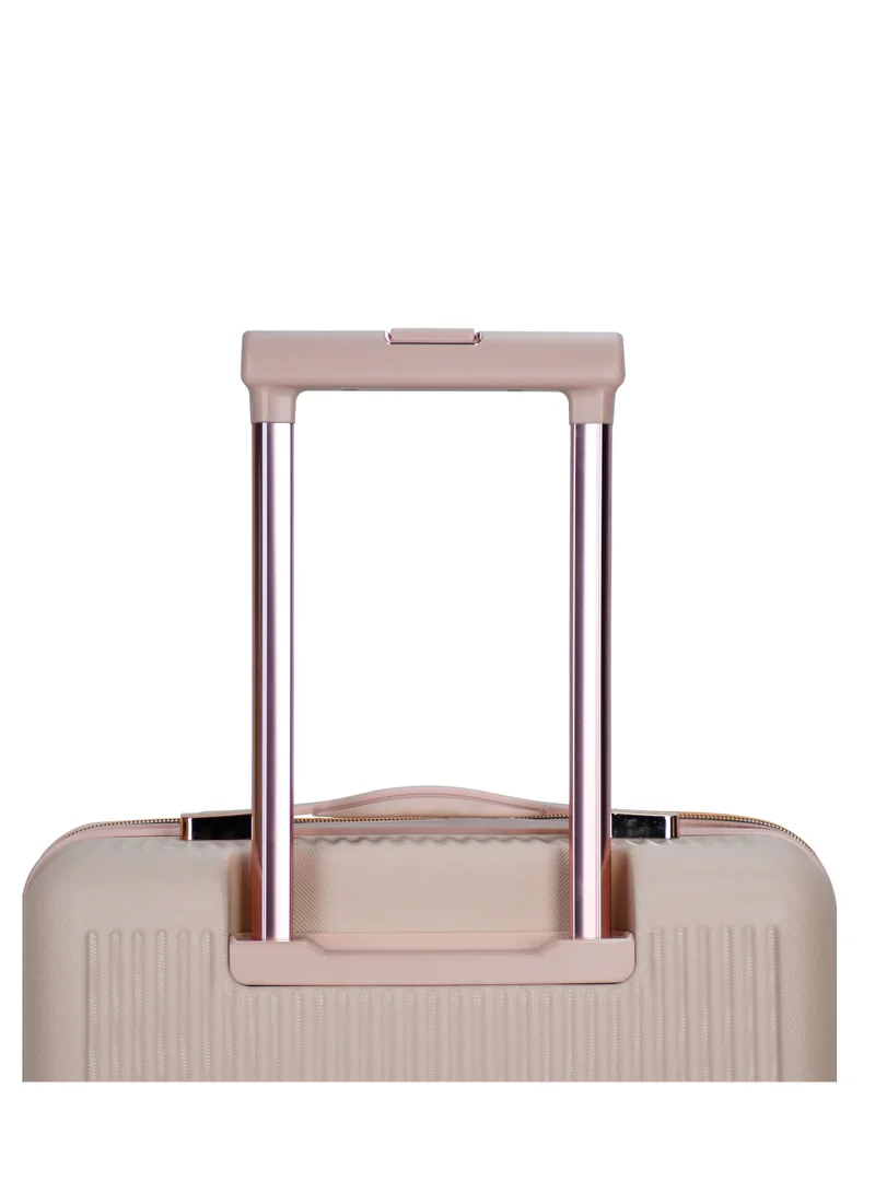 SENATOR Hard Case Trolley Luggage Set For Unisex ABS Lightweight 4 Double Wheeled Suitcase With Built In TSA Type lock A5123 Set Of 3 Milk Pink