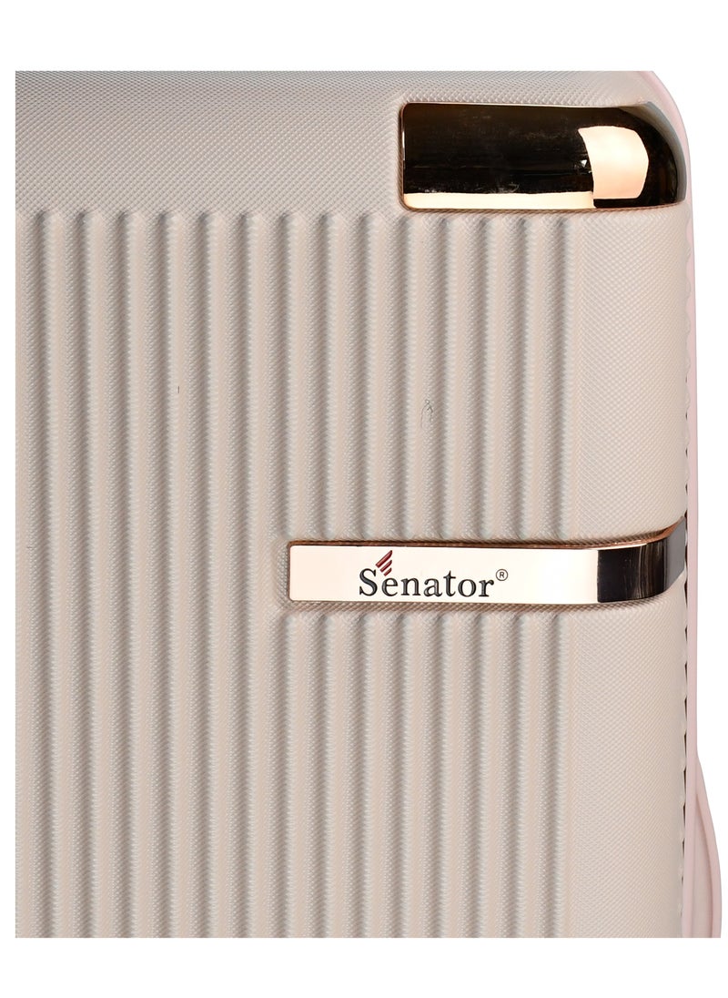 SENATOR - مجموعة حقائب سفر بعجلات صلبة للجنسين ABS خفيفة الوزن 4 حقائب بعجلات مزدوجة مع قفل مدمج من نوع TSA A5123 مجموعة من 3 قطع باللون الوردي الحليبي - Image 1