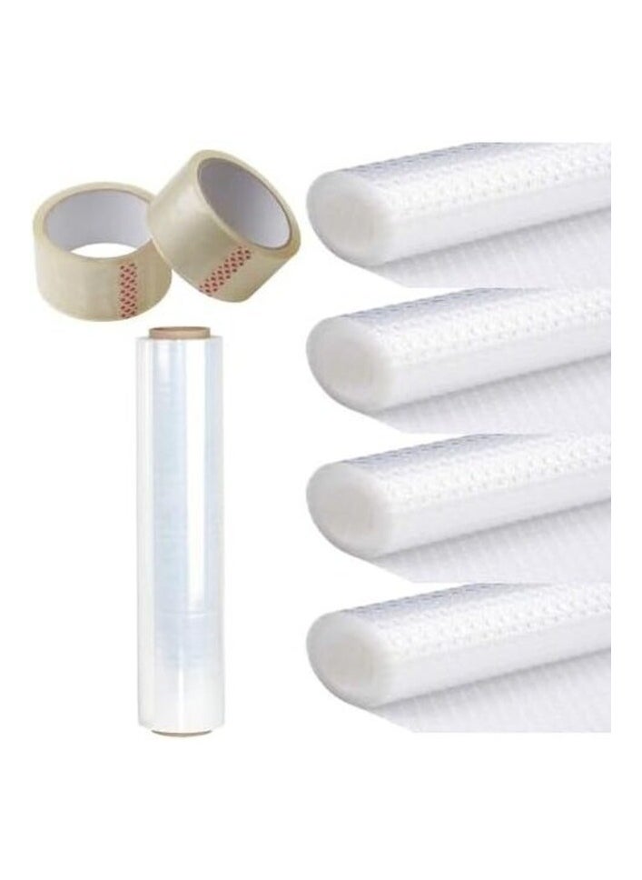 AtrauX Atraux Packaging Kit - Bubble Wrap, BOPP Clear Tape And Stretch Film For Bulk Shipping, Mailing & Moving (Pack Of 7)  - Image 1