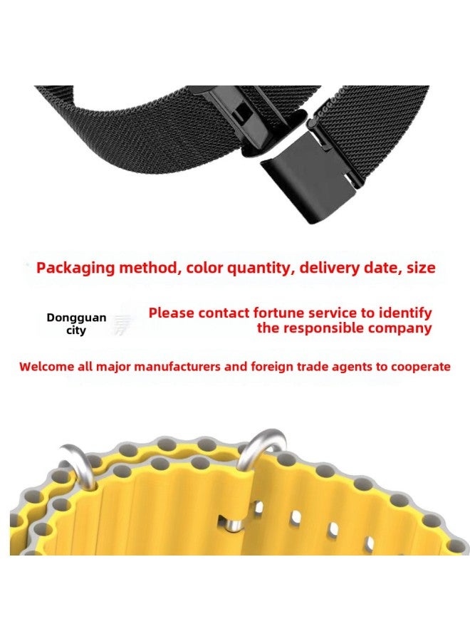 Two-color Marine Strap Silicone Real Buckle For Apple Smart Watch S8/9 Exclusive For Strap Wholesale-Color:Note Color Size - Image 4