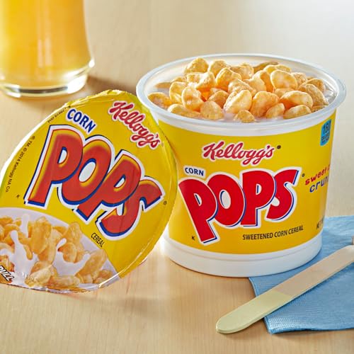 Corn Pops Kellogg's Corn Pops Cold Breakfast Cereal Cups, 8 Vitamins and Minerals, Kids Snacks, Original (12 Cups) - Image 2