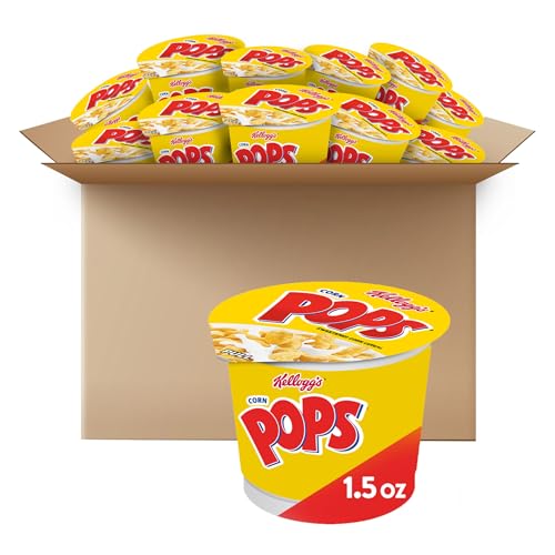 Corn Pops Kellogg's Corn Pops Cold Breakfast Cereal Cups, 8 Vitamins and Minerals, Kids Snacks, Original (12 Cups) - Image 1
