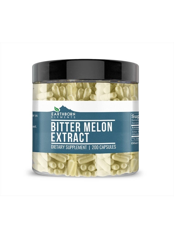 earthborn elements Bitter Melon 200 Capsules, Pure & Undiluted, No Additives - Image 1