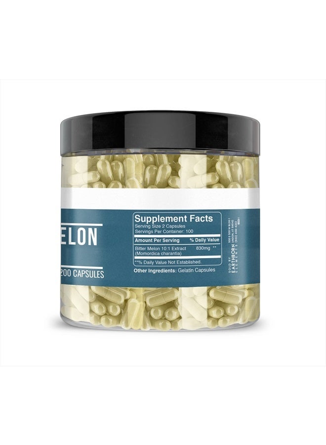 earthborn elements Bitter Melon 200 Capsules, Pure & Undiluted, No Additives - Image 3