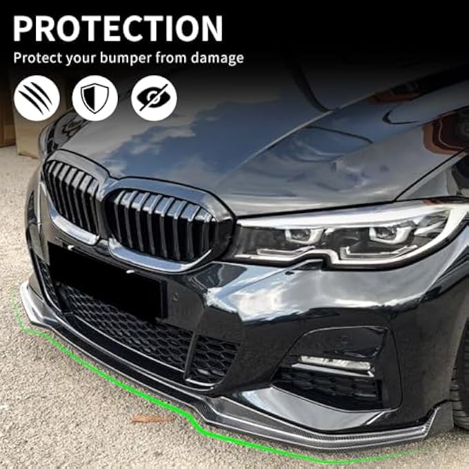 XPHAZZ Front Lip Compatible with 3-Series Sedan M-Sport Package (Carbon Fiber Pattern, 2019-2022 G20) - Image 3