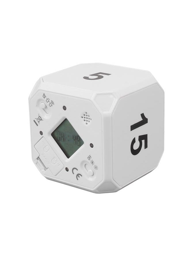 Kitchen Timer Portable Modes Adjustable 5 15 25 45 Min Flip Timer for Exercise Work Kitchen White