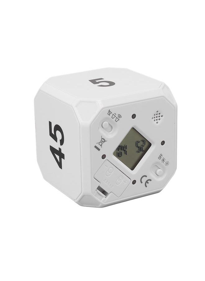Kitchen Timer Portable Modes Adjustable 5 15 25 45 Min Flip Timer for Exercise Work Kitchen White