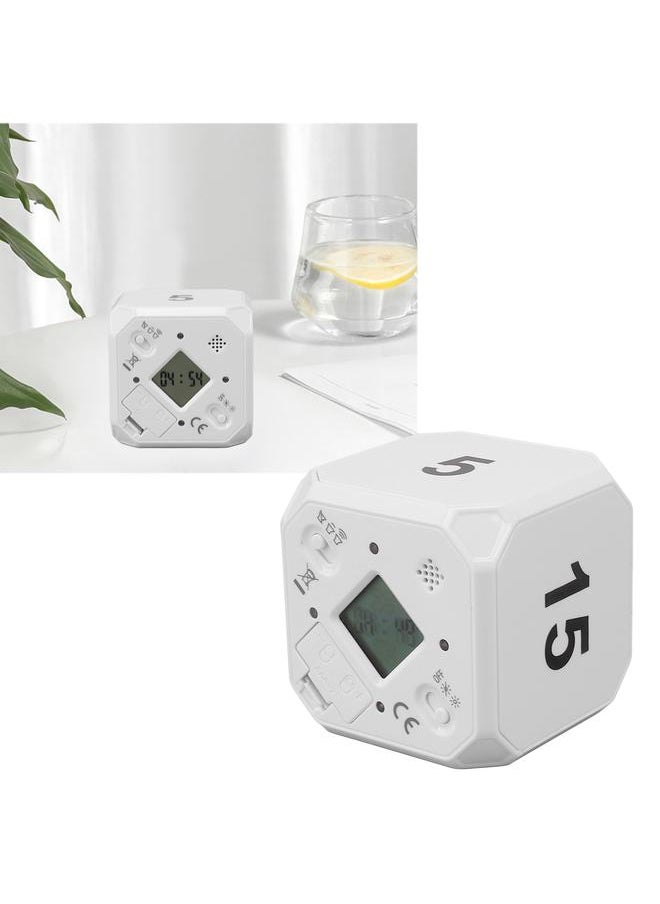 Kitchen Timer Portable Modes Adjustable 5 15 25 45 Min Flip Timer for Exercise Work Kitchen White