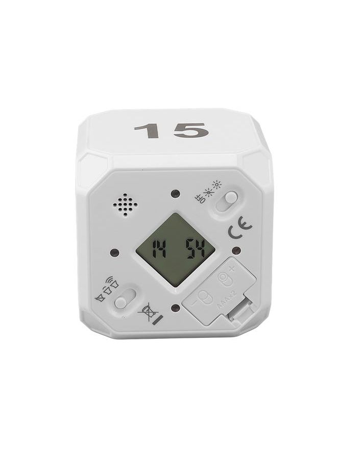 Kitchen Timer Portable Modes Adjustable 5 15 25 45 Min Flip Timer for Exercise Work Kitchen White