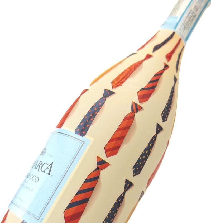 beaubottles Large Ties Custom Wine Label Wrap for La Marca 750ml Champagne Bottle - Personalized Wine Bottle Labels for Weddings, Events & Gifting - Easy Shrink Application - Image 1