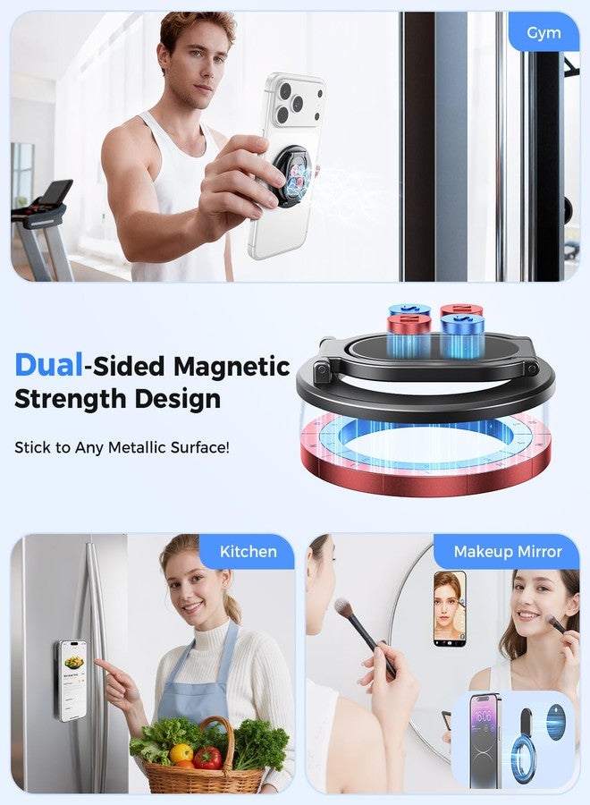 SUPERONE [2025 Upgraded] Magnetic Phone Ring Grip for iPhone, Dual-Sided Magnetic Removable Magsafe Phone Ring Holder and Stand, Super Magnet Ring for iPhone 17/16/15/14/13/12 MagSafe Accessories - Image 2