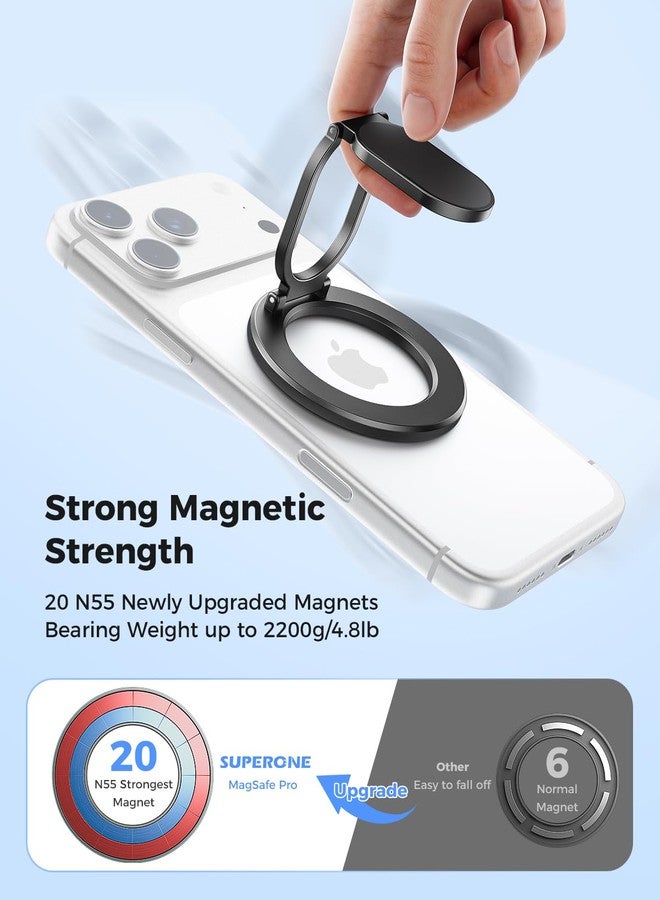 SUPERONE [2025 Upgraded] Magnetic Phone Ring Grip for iPhone, Dual-Sided Magnetic Removable Magsafe Phone Ring Holder and Stand, Super Magnet Ring for iPhone 17/16/15/14/13/12 MagSafe Accessories - Image 3