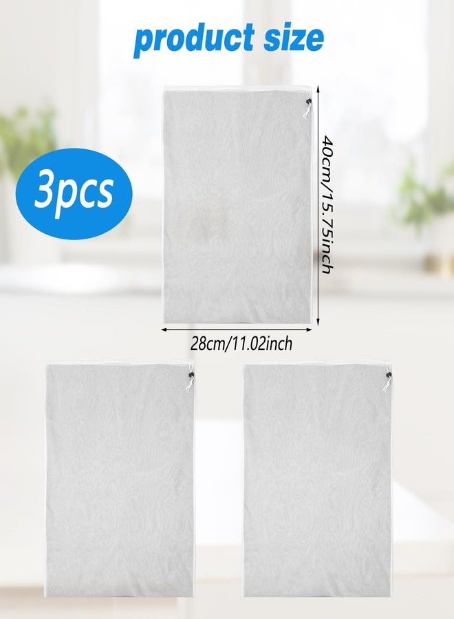 مجموعة أكياس تخمير كلاسيك سيالي، 3 قطع، كيس تصفية شبكي من النايلون مقاس 16 × 11 بوصة، كيس من قماش الجبن للتصفية مع رباط قابل للتعديل لتخمير البيرة المنزلية من الشعير والفواكه والنبيذ - Image 2