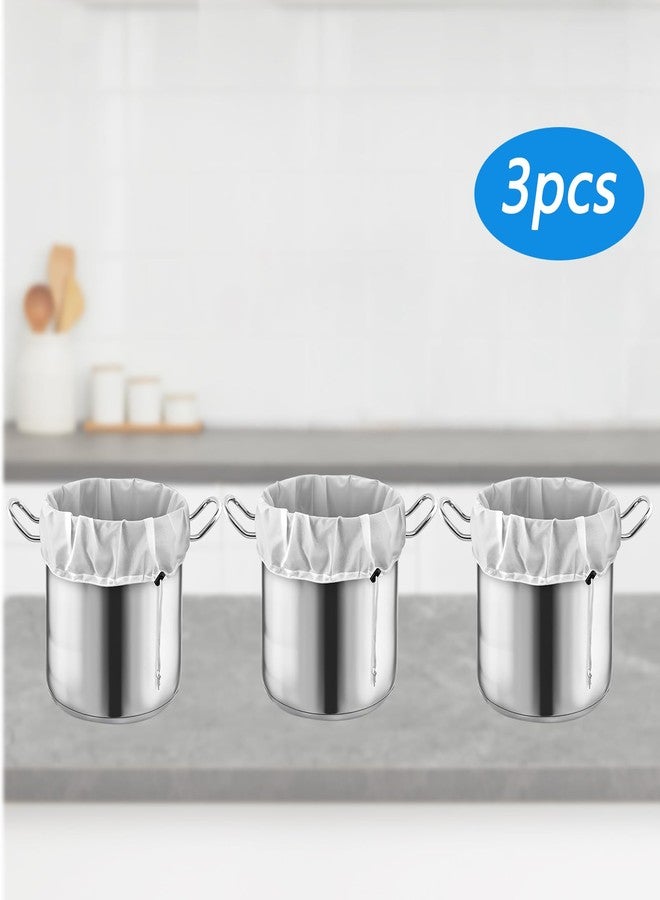 مجموعة أكياس تخمير كلاسيك سيالي، 3 قطع، كيس تصفية شبكي من النايلون مقاس 16 × 11 بوصة، كيس من قماش الجبن للتصفية مع رباط قابل للتعديل لتخمير البيرة المنزلية من الشعير والفواكه والنبيذ - Image 4