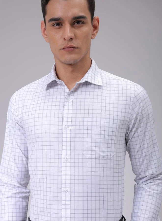 The Indian Garage Co Men Slim Fit Solid Full Sleeves Cutaway Collar Formal Shirt