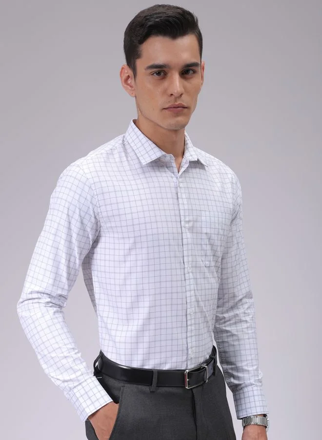 The Indian Garage Co Men Slim Fit Solid Full Sleeves Cutaway Collar Formal Shirt