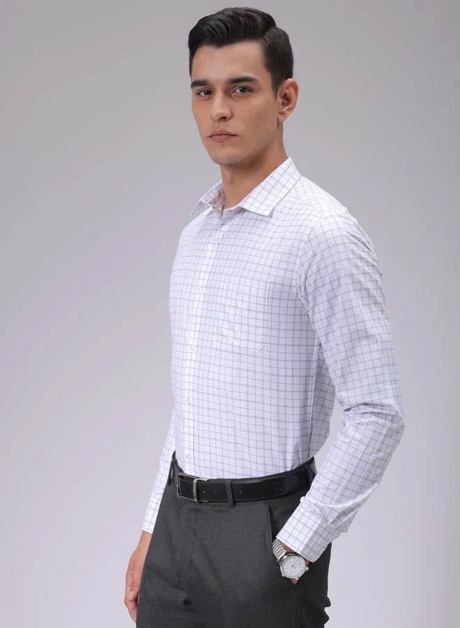 The Indian Garage Co Men Slim Fit Solid Full Sleeves Cutaway Collar Formal Shirt