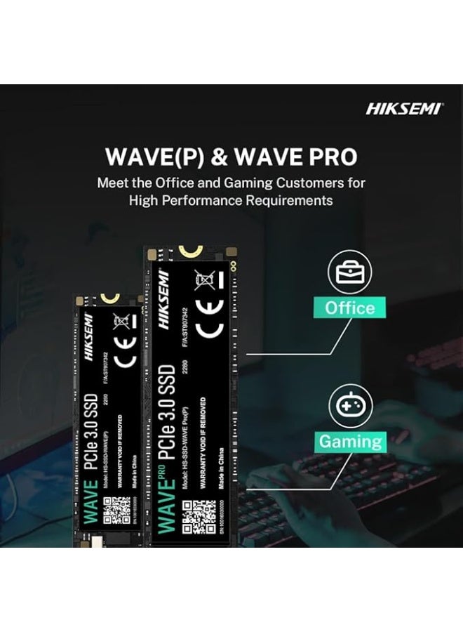Hiksemi 512GB SSD PCIe Gen3 NVMe M.2 2280 Up to 2500 MB/s Read, 1025 MB/s Write | HS-SSD-WAVE-P-512G - Image 3