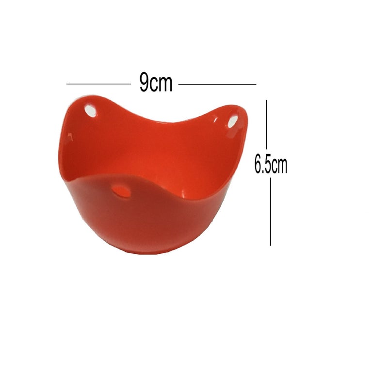 KARP Silicone Egg Poacher Cups, Non-Stick BPA-free Easy to Use & Clean Easy to Use & Clean Dishwasher Safe Egg Boiler Mold For Microwave Air Fryer Stovetop Egg Cooking Soft Boiled Eggs (Red) - Image 2