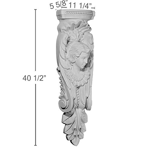 Ekena Millwork COR05X04X17ST 5 7/8-Inch W x 4 1/4-Inch D x 17 3/4-Inch H Stockport Corbel , White - Image 2