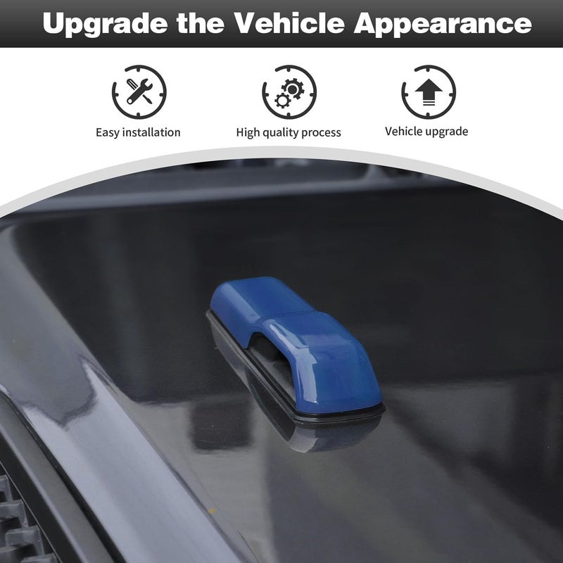 CheroCar JL Engine Hood Hinge Cover Decoration Cover Stickers Rec Exterior Accessories for Jeep Wrangler JL 2018-2025 (Blue) - Image 3