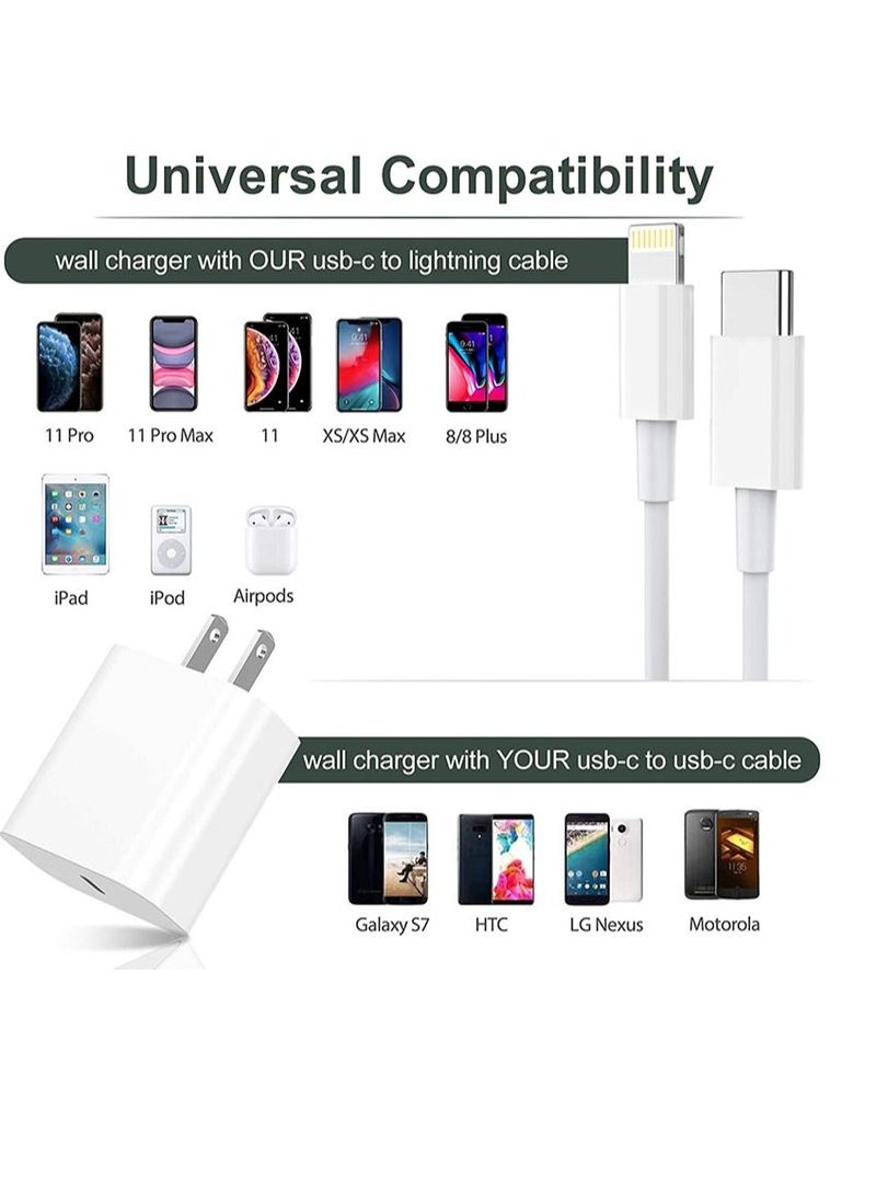 Generic - 20W Type C Charging Block USB C Fast Charger Box with Cable 3FT USB C to Type C for Samsung Galaxy A03s/S21 FE 5G/A13 5G/S22/S20,A73/A53,Z Flip 3/Z Fold 3 5G, - Image 1