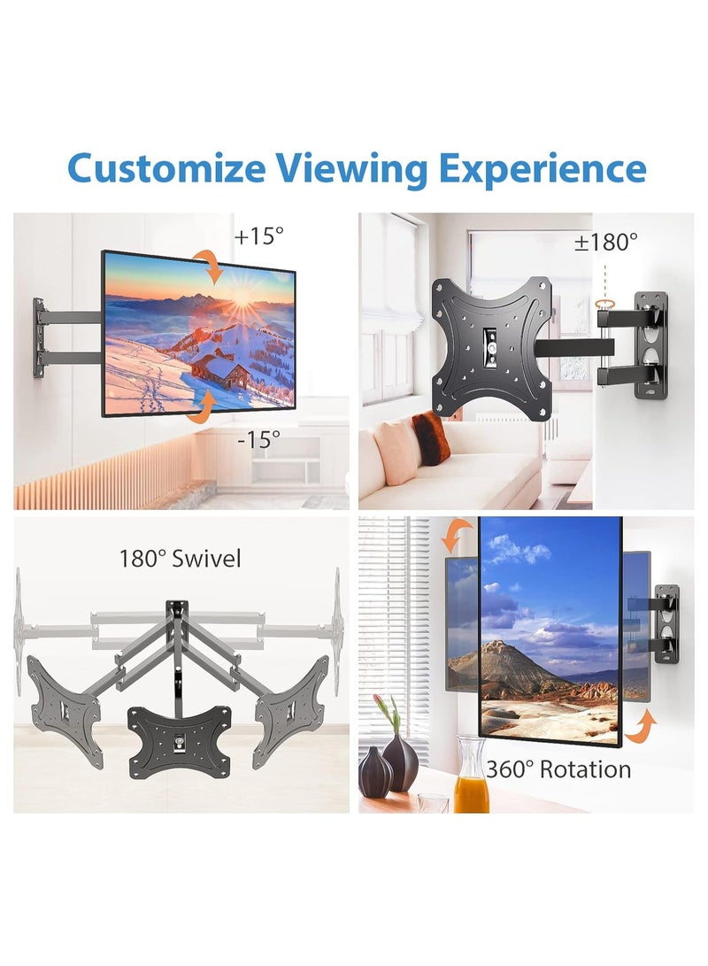 14 21 24 26 28 32 39 40 42" Inches 180 Degree Swivel 15 Degrees tilt Full Motion Corner tv Wall Mount for LCD LED Plasma TV & Monitor - Image 3