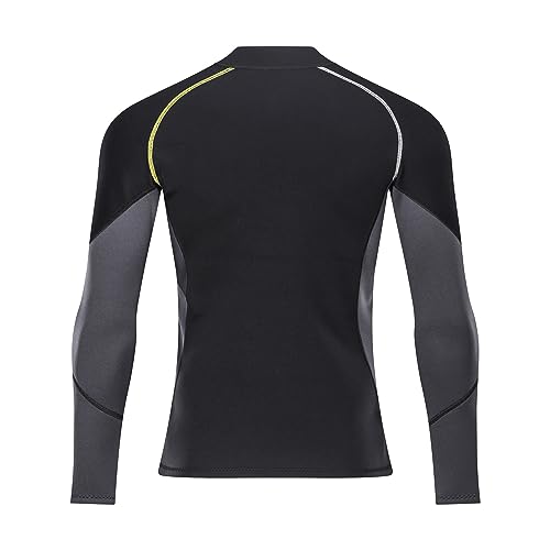ZCCO Wetsuit Top 3mm Neoprene Jacket for Men with Zipper Long Sleeve Diving Jacket for Swimming, Snorkeling, Scuba Diving & Surfing(3FT-2-3XL) - Image 4