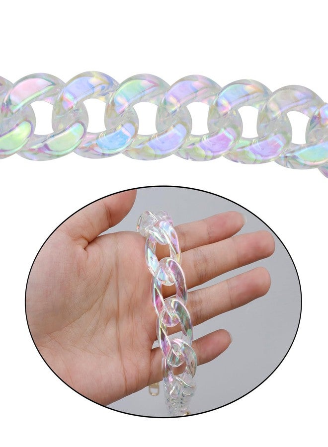 Pastlla Chunky Acrylic Purse Strap Bag Chain Handle Purse Chain Replacement for Handbag Purse Shoulder Bag (Colorful Transparent,17.7") - Image 5
