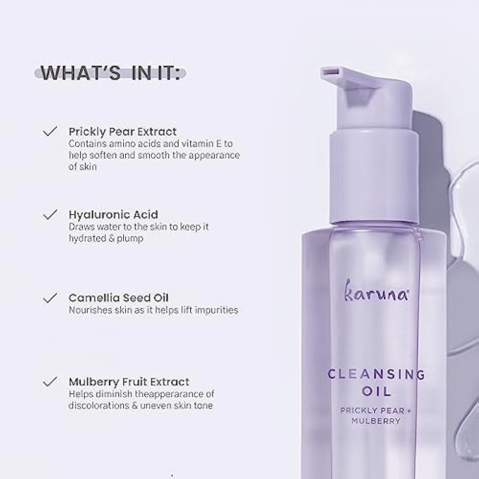Karuna - Cleansing Oil with Prickly Pear for Clean Skin - Cleanses Without Clogging Pores, Oil Based Cleanser, Travel Size Makeup Remover - Waterproof Makeup Remover- Skin Care Facial Cleanser 150 ml - Image 3